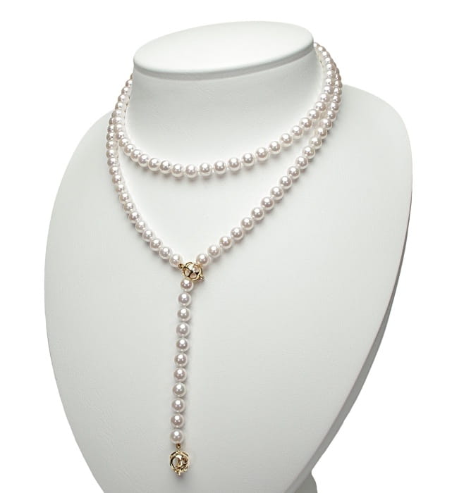 Uniwersalny naszyjnik 130 cm z perłami Akoya NA48-70W-YG14-2HC 4