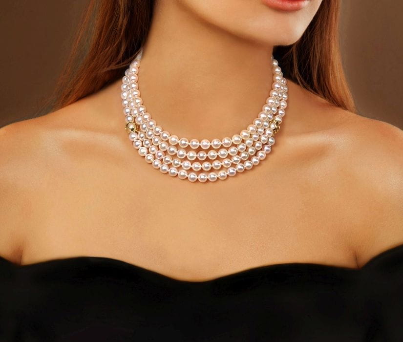 Uniwersalny naszyjnik 130 cm z perłami Akoya NA48-70W-YG14-2HC 8