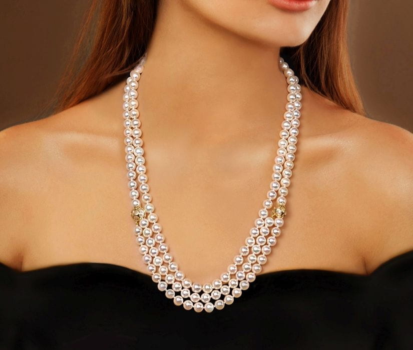 Uniwersalny naszyjnik 130 cm z perłami Akoya NA48-70W-YG14-2HC 10