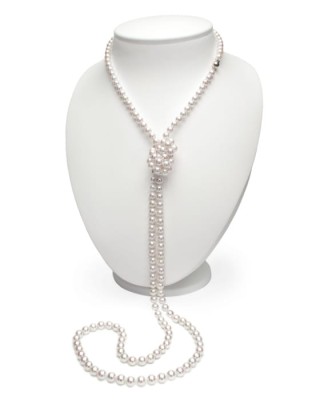 Długi naszyjnik z perłami Akoya (wzór CSNR-WG)