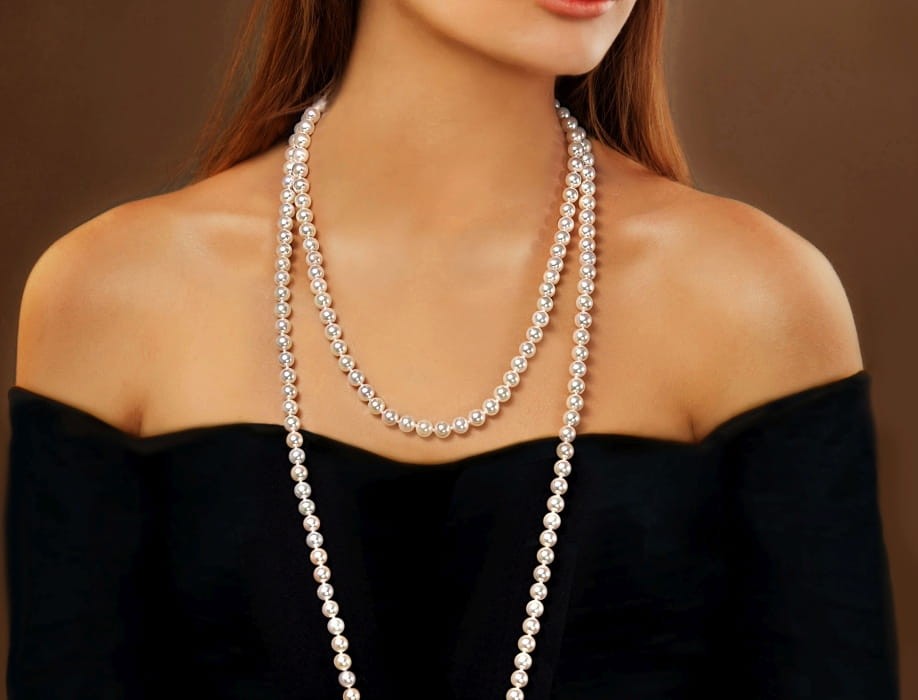 Długi naszyjnik z perłami Akoya NA48-70W-BCWG14-CSNR 6