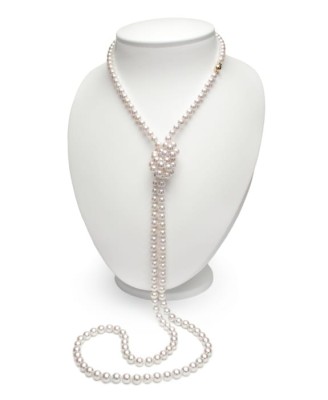 Długi naszyjnik z perłami Akoya (wzór CSNR-YG)