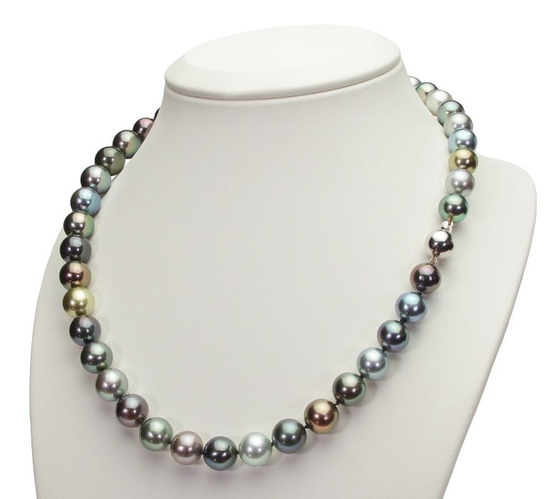 Wielokolorowy naszyjnik z pereł Tahiti 9-10,5 mm NT17-110M-BCWG14-CSNP