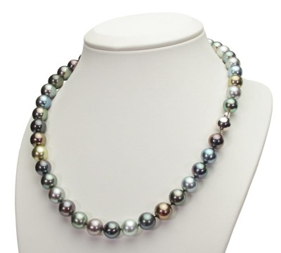 Wielokolorowy naszyjnik z pereł Tahiti 9-10,5 mm