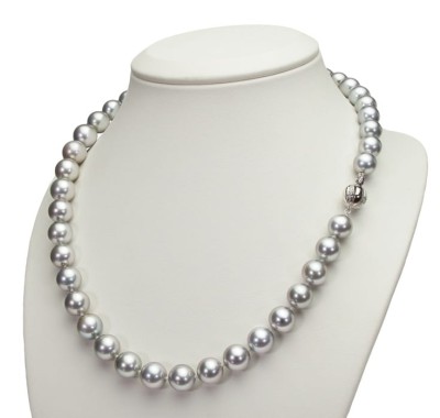 Naszyjnik ze srebrnych pereł Tahiti 9-11 mm