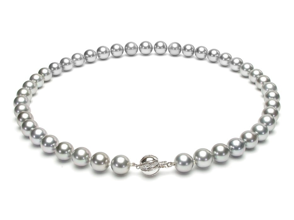 Naszyjnik ze srebrnych pereł Tahiti 9-11 mm NT17-110S-BCDWG14-CSNP 2