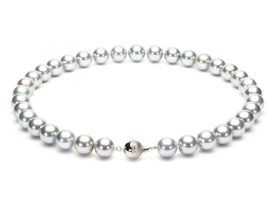 Naszyjnik ze srebrnych pereł Tahiti 11-13 mm NT17-130S-BCIDWG18-CSNP 2