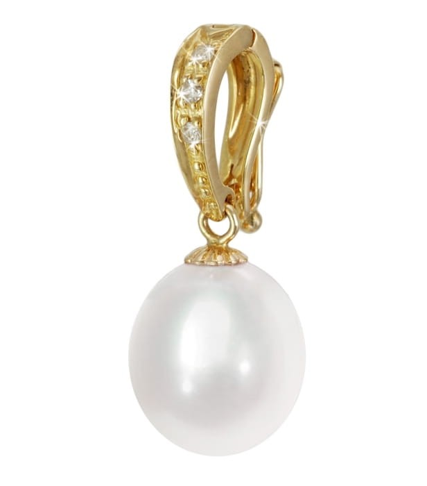 Złota przywieszka z perłą PEF-100WDS-YG14D-E3D