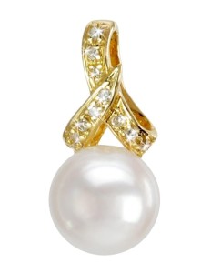 Złota zawieszka z perłą Akoya (wzór RIB)