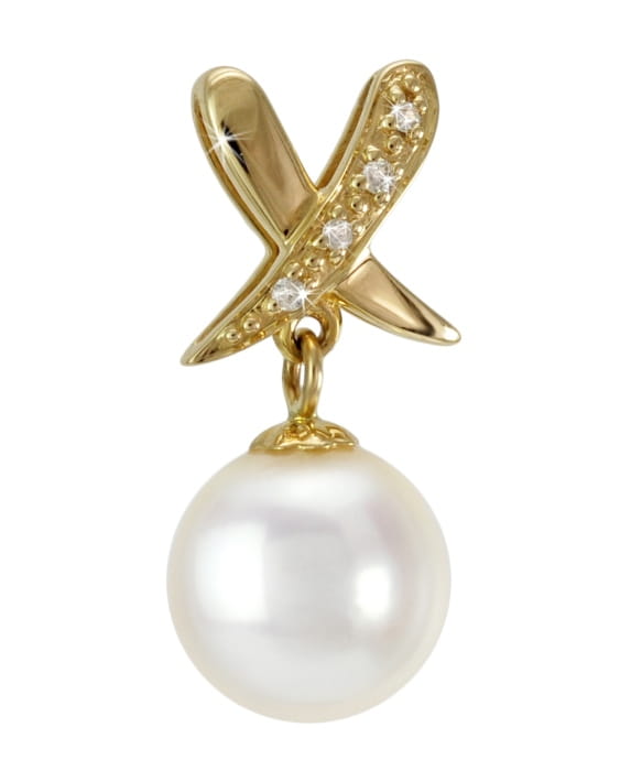 Złota zawieszka z perłą Akoya PA-90W-YG14D-XDP