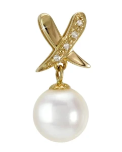 Złota zawieszka z perłą Akoya (wzór XDP)