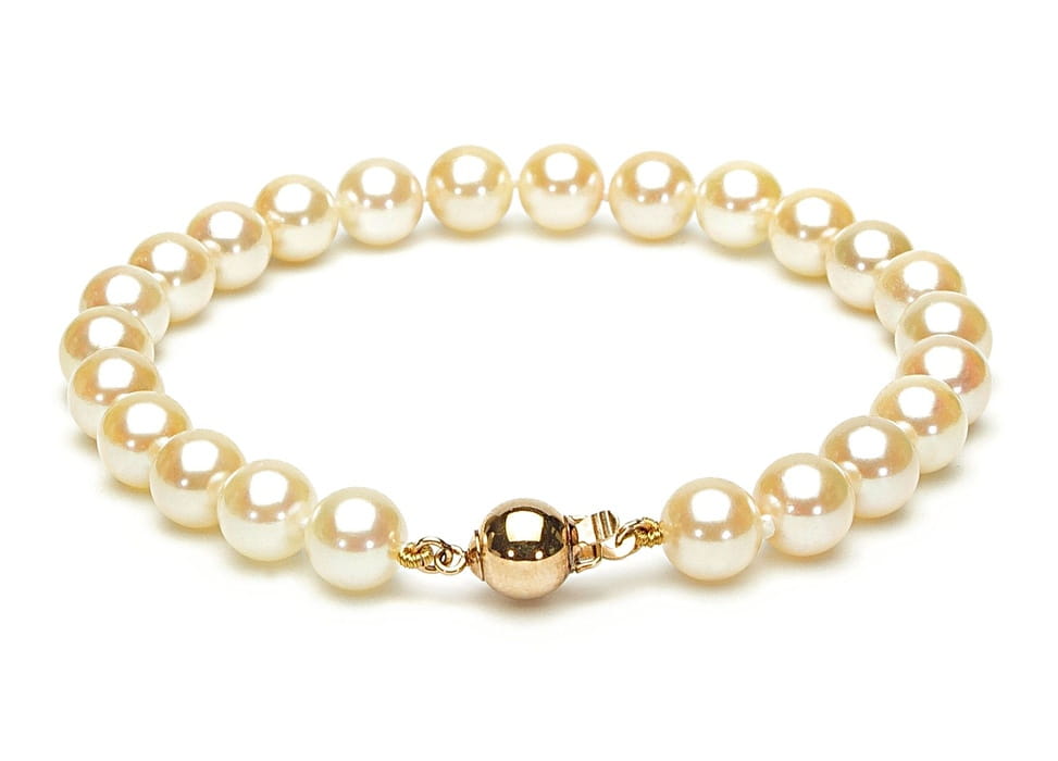 Bransoleta ze złocistymi perłami Akoya 7-7,5 mm BA1-75G-BCYG14-CSBR