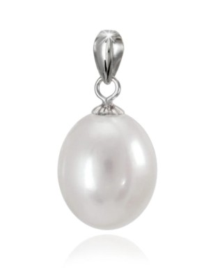 Zawieszka złota z owalną perłą 9-10 mm (wzór CSPS)