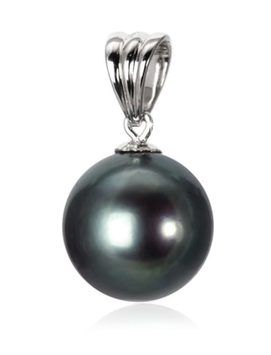 Zawieszka złota z czarną perłą 11-12 mm PF-120B-WG14-CSPB