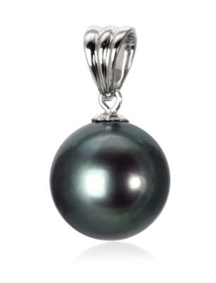 Zawieszka złota z czarną perłą 11-12 mm (wzór CSPB)