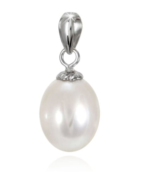 Zawieszka złota z owalną perłą 8-8,5 mm PF-85WDS-WG14-CSPS