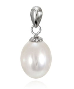 Zawieszka złota z owalną perłą 8-8,5 mm (wzór CSPS)