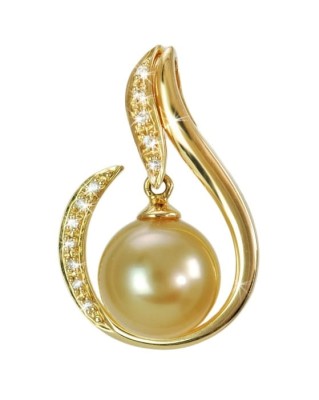 Złota zawieszka z perłą South Sea (wzór 2CZ)