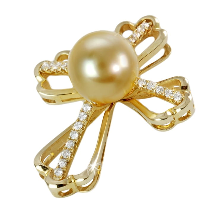 Złota zawieszka z perłą South Sea PS-100G-YG14D-CRSL