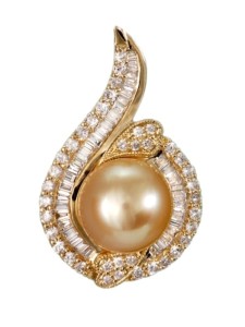 Złota zawieszka z perłą South Sea (wzór 6SX)