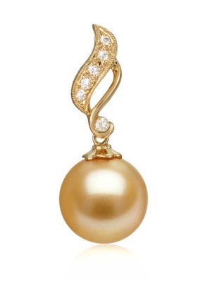 Złota zawieszka z perłą South Sea (wzór FLAM)