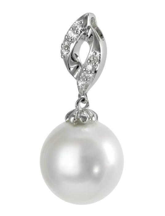 Zawieszka złota z białą perłą South Sea PS-120W-WG18D-DFLU