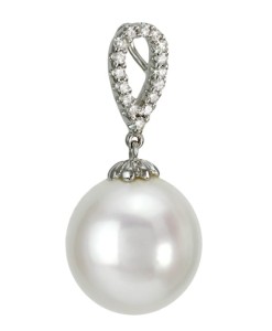 Zawieszka złota z białą perłą South Sea (wzór DOVU)