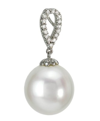 Zawieszka złota z białą perłą South Sea (wzór DOVU)