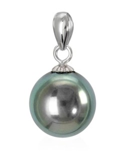 Zawieszka złota z semiokrągłą perłą Tahiti 9-10 mm (wzór CSPS)