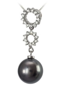 Zawieszka złota z perłą Tahiti (wzór SUN)