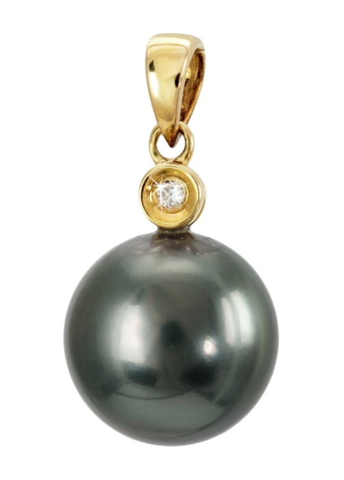 Złota zawieszka z perłą Tahiti PT-110B-YG14D-DPD