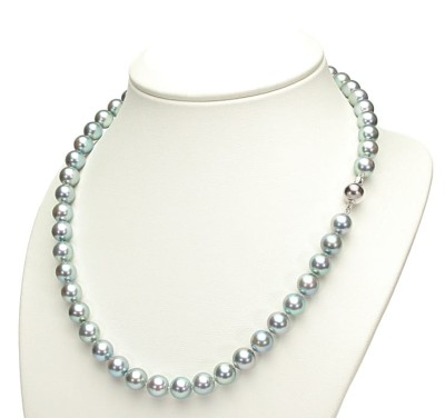 Naszyjnik ze srebrnymi perłami Akoya 8-8,5 mm (wzór CSNP-BCWG)