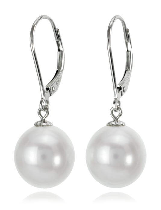 Kolczyki złote z białymi owalnymi perłami South Sea 10-11 mm ES-110WDS-LVWG14-CSEV