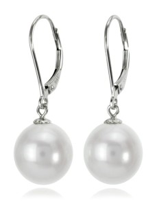 Kolczyki złote z białymi owalnymi perłami South Sea 10-11 mm (wzór CSEV)