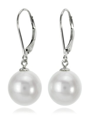 Kolczyki złote z białymi owalnymi perłami South Sea 10-11 mm (wzór CSEV)