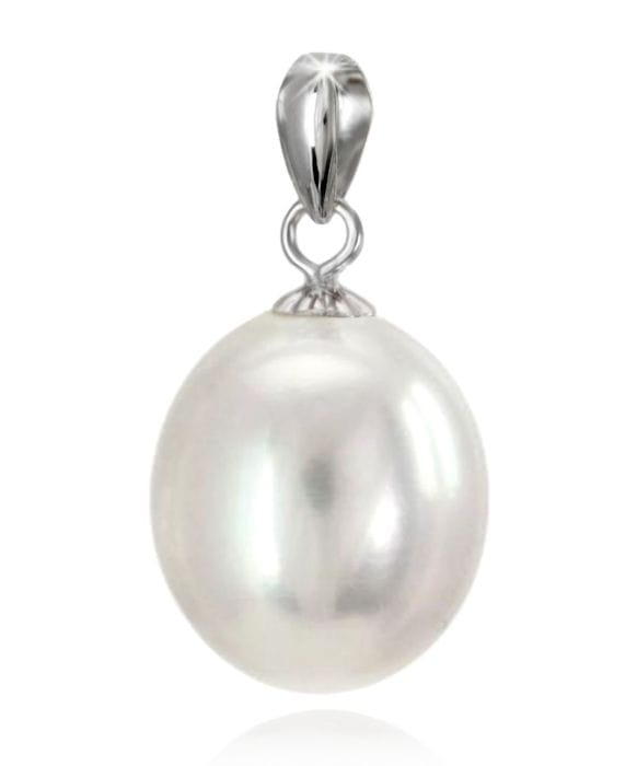 Zawieszka złota z białą owalną perłą South Sea 10-11 mm PS-110WDS-WG14-CSPS