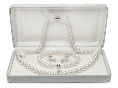 Komplet biżuterii z pereł Akoya 8-8,5 mm (wzór CSS-WG)