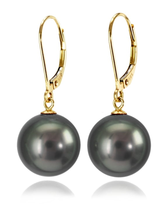 Złote kolczyki z perłami Tahiti 12-13 mm ET-130B-LVYG14-CSEV