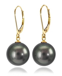 Złote kolczyki z perłami Tahiti 12-13 mm (wzór CSEV)