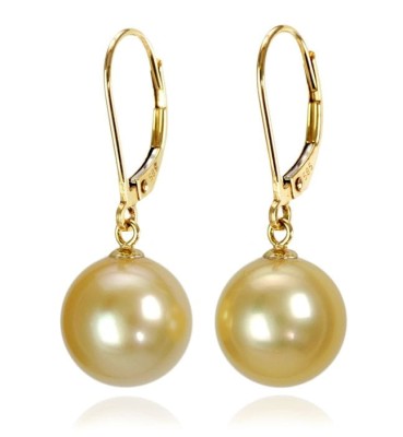 Kolczyki ze złotymi perłami South Sea 10-11 mm (wzór CSEV)