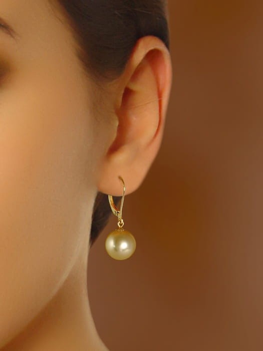 Kolczyki ze złotymi perłami South Sea 10-11 mm ES-110G-LVYG14-CSEV 2