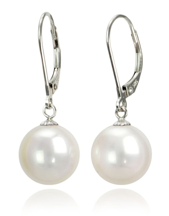 Kolczyki złote z białymi perłami South Sea 10-11 mm ES-110W-LVWG14-CSEV