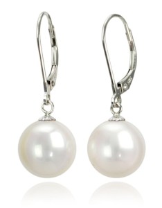 Kolczyki złote z białymi perłami South Sea 10-11 mm (wzór CSEV)