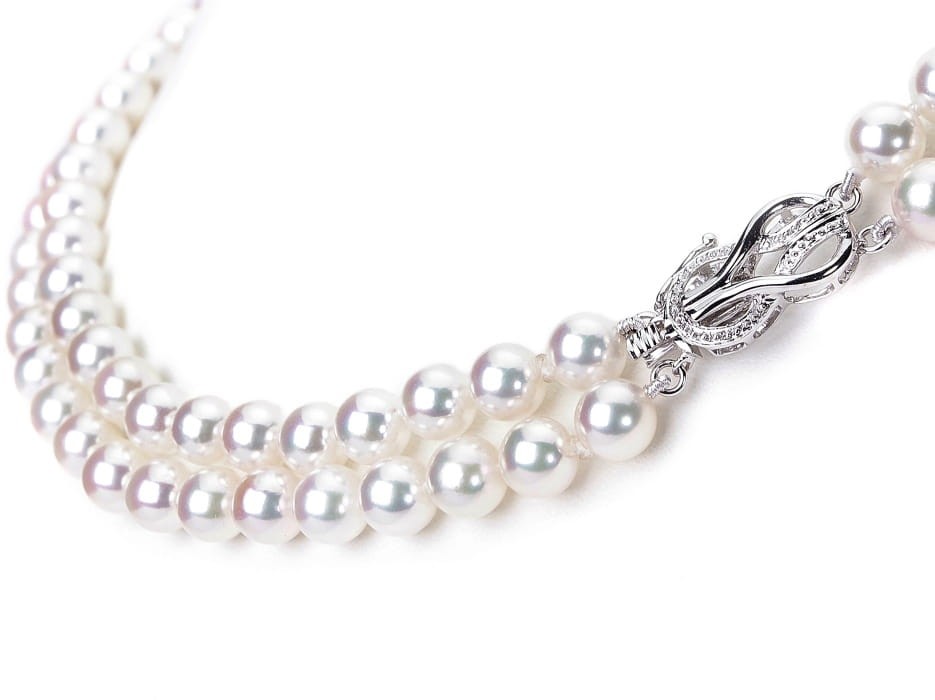 2-rzędowa kolia z pereł Akoya 6-6,5 mm KA2-65W-WG14-DOCL