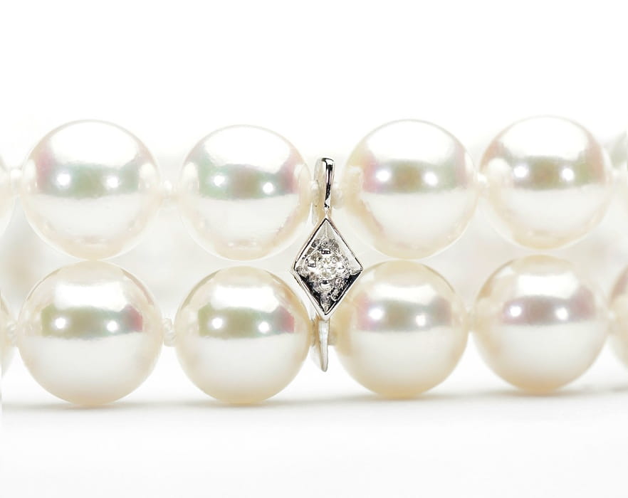 Bransoleta 2-rzędowa z perłami Akoya 6-6,5 mm BA2-65W-WG14D-DOCL 3