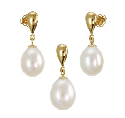 Komplet biżuterii z perłami 8-8,5 mm (wzór SPN-EP-YG)