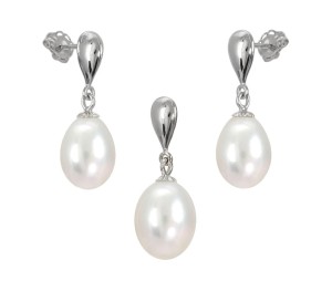 Komplet biżuterii z perłami 8-8,5 mm (wzór SPN-EP-WG)