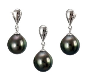 Komplet biżuterii z perłami Tahiti 9-10 mm (wzór SPN-EP-WG)
