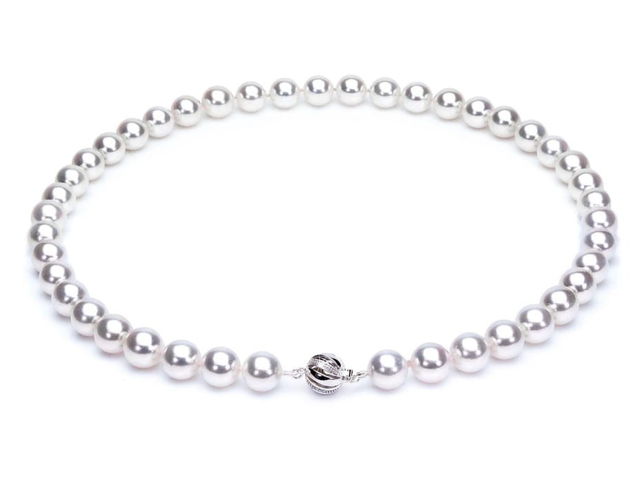 Naszyjnik z perłami Akoya 9,5-10 mm NA17-100W-BCDWG14-CSNP 2