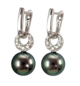 Kolczyki złote z perłami Tahiti (wzór CRHRS)